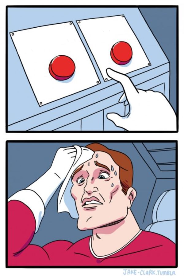 Two Buttons meme about HydroJug